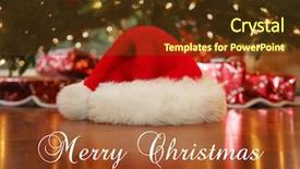  Presentation with christmas tree - Cool new PPT theme with room wanted - santa hat santa claus hat backdrop and a tawny brown colored foreground