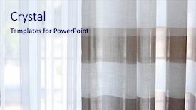  Presentation with curtains - Cool new presentation with room window with colorful striped curtains close up backdrop and a sky blue colored foreground
