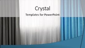  Presentation with curtains - Colorful PPT theme enhanced with room window with white blue and grey curtains backdrop and a pink colored foreground