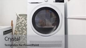  Presentation with laundry room - Theme having room with an electric dryer background and a light gray colored foreground