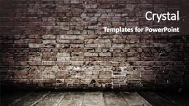  Presentation with brick wall - Audience pleasing slide set consisting of room with brick wall vintage backdrop and a dark gray colored foreground