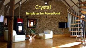  Presentation with old metal sheet roof texture - Slide set with room with fireplace and old background and a tawny brown colored foreground