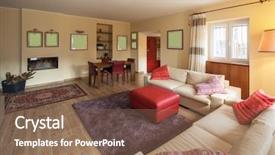  Presentation with doors to heaven - Slide deck having room with leather sofa door background and a  colored foreground