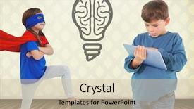  Presentation with bulb brain - Beautiful theme featuring room with light bulb brain backdrop and a soft green colored foreground