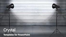  Presentation with old photo - PPT theme enhanced with room with metallic wall urban background and a gray colored foreground