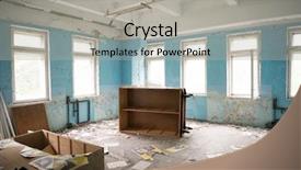  Presentation with pripyat - PPT theme having room with overturned furniture background and a light gray colored foreground
