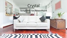  Presentation with living room - Slides with room with sofa and checker background and a light gray colored foreground