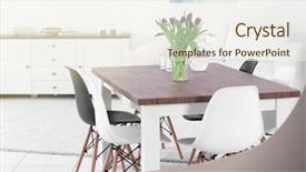  Presentation with board meeting room chairs - Theme with room with table and chair background and a sky blue colored foreground