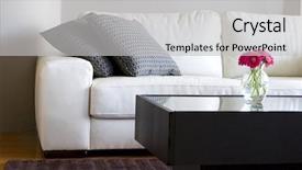  Presentation with living room - PPT theme having coffee table - modern white living room background and a lemonade colored foreground