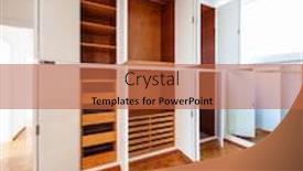  Presentation with nobody - Colorful slide deck enhanced with room with wardrobe parquet and a mirror nobody inside backdrop and a red colored foreground