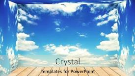  Presentation with floor - Cool new slide deck with room with wooden boards on floor and sky on wall backdrop and a lemonade colored foreground