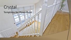  Presentation with living room - Amazing presentation theme having room with wooden stair case backdrop and a light gray colored foreground