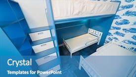  Presentation with bedroom modern - Presentation theme with rooms accomodation - beautiful modern children bedroom background and a teal colored foreground