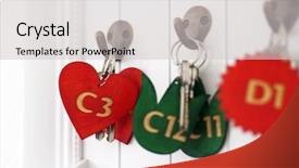  Presentation with hotel key kiosk - Colorful PPT theme enhanced with rooms accomodation - colourful hotel keys backdrop and a  colored foreground