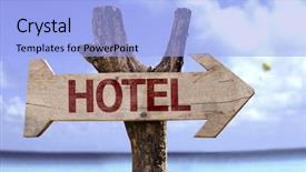  Presentation with hotel - Cool new presentation theme with top view of a young smiling african male teenager with earphones lying on a grass with a skateboard and listening to music backdrop and a dark gray colored foreground.