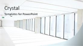  Presentation with new office - Beautiful PPT theme featuring rooms accomodation - interior of empty new office backdrop and a  colored foreground
