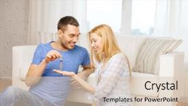  Presentation with real estate development - Presentation design enhanced with rooms accomodation - real estate family and couple background and a lemonade colored foreground