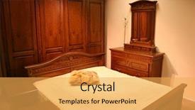  Presentation with wood - Colorful PPT theme enhanced with rooms accomodation - red wood bedroom backdrop and a  colored foreground