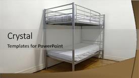  Presentation with corner - Beautiful PPT layouts featuring rooms accomodation - simple bunk bed backdrop and a light gray colored foreground