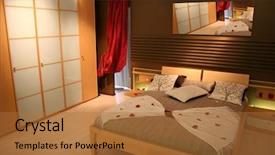  Presentation with closet - Audience pleasing presentation consisting of rooms accomodation - wood bedroom with white closet backdrop and a coral colored foreground