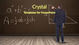  Presentation with dark room for interrogation - Amazing slide deck having rooms division - businessman in suit writing backdrop and a tawny brown colored foreground