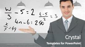  Presentation with math division - Slides consisting of rooms division - digital composite of man background and a  colored foreground