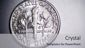  Presentation with copper - Presentation consisting of 10 cent silver - copper american background and a light gray colored foreground
