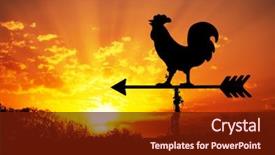 Presentation with morning sunrise - Presentation enhanced with rooster weather vane against sunrise background and a tawny brown colored foreground