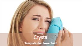  Presentation with ice - Slide deck consisting of root canal treatment - woman heaving tooth ache holding background and a  colored foreground