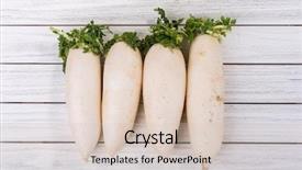  Presentation with root - Beautiful presentation theme featuring root crops - daikon radish on the white backdrop and a lemonade colored foreground