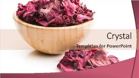  Presentation with root - Slide deck with root crops - dried beetroot chips in bowl background and a coral colored foreground