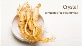  Presentation with ginseng - Amazing presentation design having root crops - fresh ginseng sticks backdrop and a cream colored foreground