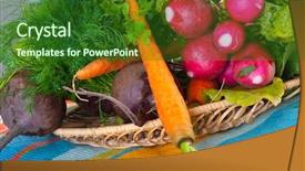  Presentation with carrots - Audience pleasing presentation consisting of root crops - fresh vegetables garden radish carrots backdrop and a forest green colored foreground