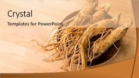  Presentation with ginseng - Cool new slides with root crops - korean ginseng backdrop and a lemonade colored foreground