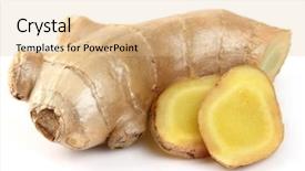  Presentation with root - Beautiful PPT theme featuring roots - ginger root in closeup backdrop and a lemonade colored foreground