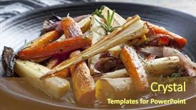  Presentation with root - PPT theme with roots - roasted root vegetables background and a tawny brown colored foreground