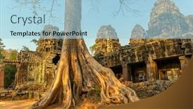  Presentation with tree roots - Slide deck with roots-of-giant-tree-covering background and a light blue colored foreground