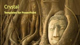  Presentation with ayutthaya - Beautiful slides featuring roots tree - head of buddha in wat backdrop and a tawny brown colored foreground