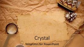  Presentation with detective magnifying glass - Theme consisting of rope and model classic boat background and a yellow colored foreground