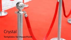  Presentation with red carpet award - Slides with rope barrier on red carpet background and a red colored foreground