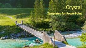  Presentation with rope - Slide set with rope-bridge-on-the-river background and a tawny brown colored foreground