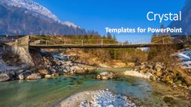  Presentation with rope - Slide set with rope-bridge-on-the-river background and a  colored foreground