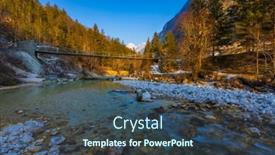  Presentation with rope - PPT theme enhanced with rope-bridge-on-the-river background and a  colored foreground