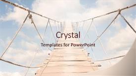  Presentation with wood bridge - PPT theme with rope bridge with wood planks background and a lemonade colored foreground