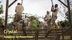  Presentation with training camp - Audience pleasing theme consisting of rope climbing at boot camp backdrop and a  colored foreground