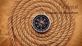  Presentation with compass - Audience pleasing slide deck consisting of rope coil with compass in the center backdrop and a coral colored foreground