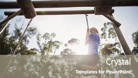 Presentation with obstacle course - Colorful slide set enhanced with rope during obstacle course backdrop and a gray colored foreground