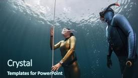  Presentation with coach - Audience pleasing PPT theme consisting of rope from the depth coach backdrop and a ocean colored foreground