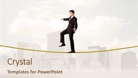  Presentation with city buildings - Colorful presentation theme enhanced with rope in front of city backdrop and a lemonade colored foreground