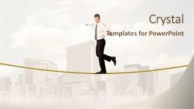  Presentation with city buildings - Amazing theme having rope in front of city backdrop and a cream colored foreground